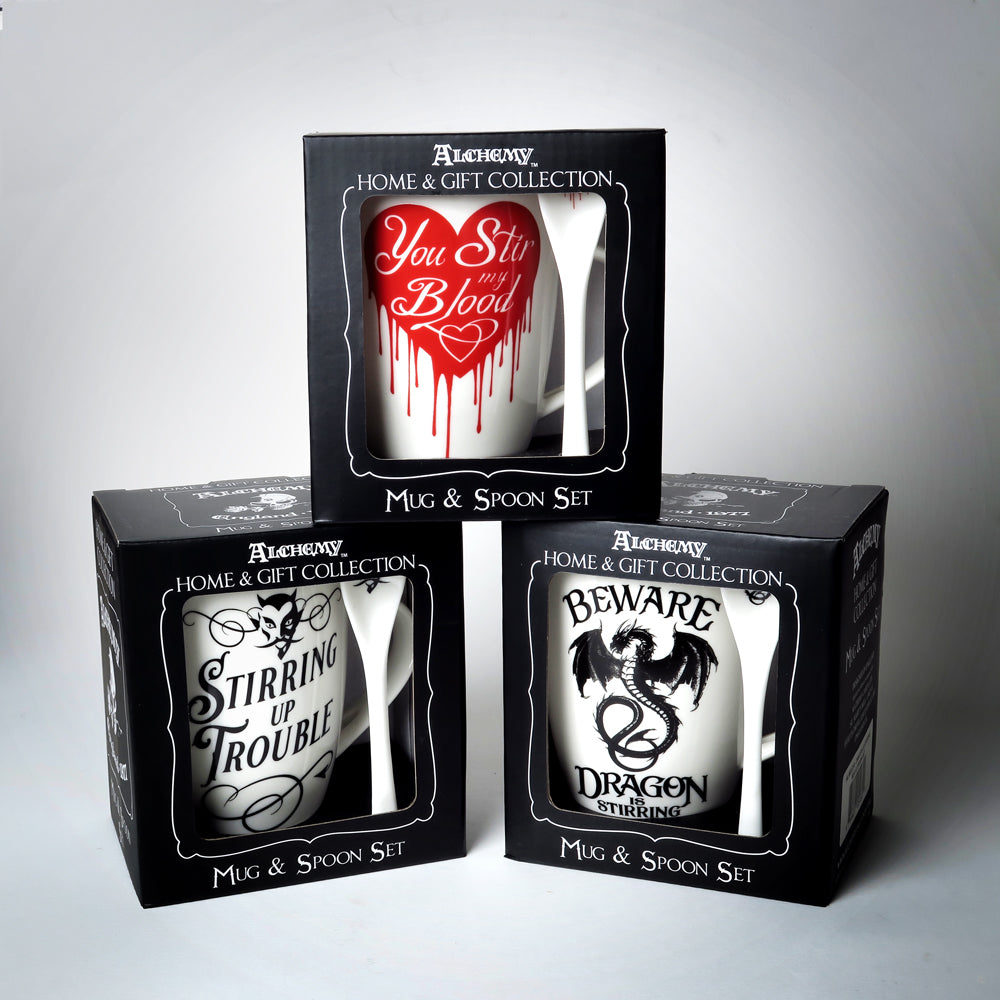 Alchemy Gothic You Stir My Blood, Mug & Spoon Set (ALMUG18)