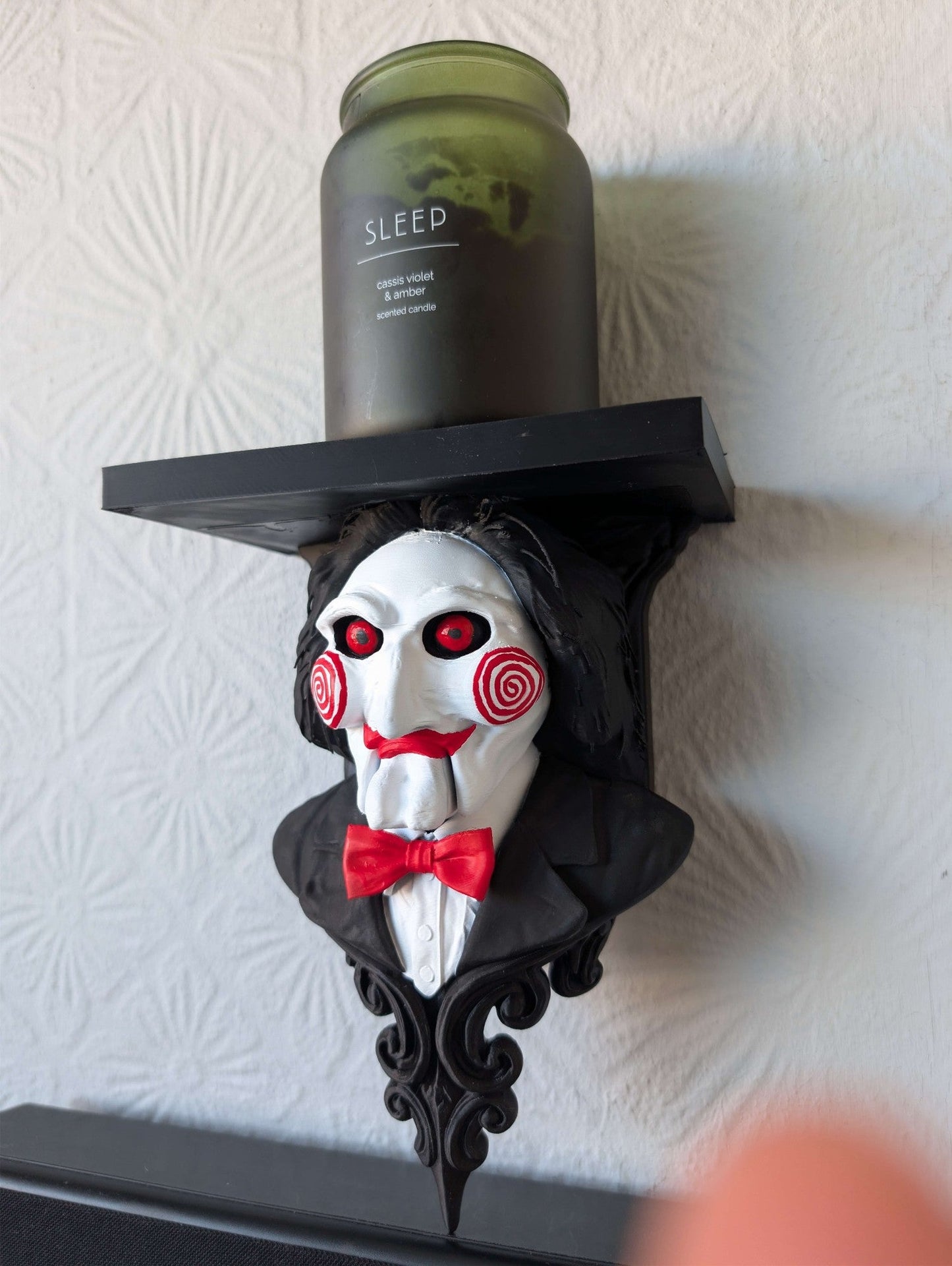 Billy The Puppet Saw Wall Shelf Mount Display - Unique Horror Decor Gift