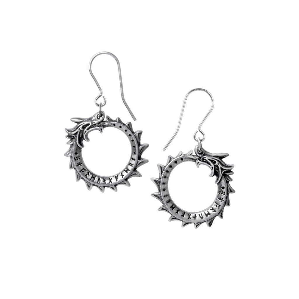 Alchemy Gothic Jormungand Pair of Dropper Earrings (E440)