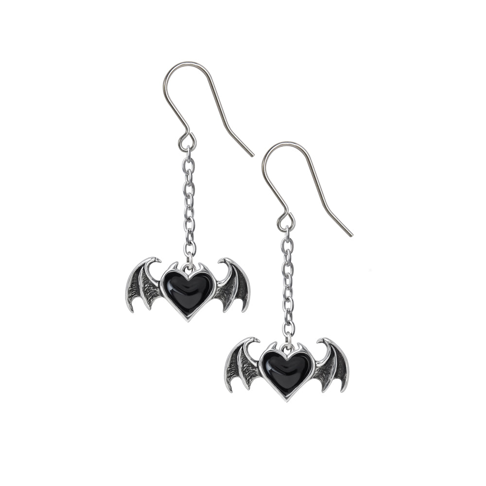 Alchemy Gothic Blacksoul Pair of Dropper Earrings (E443)
