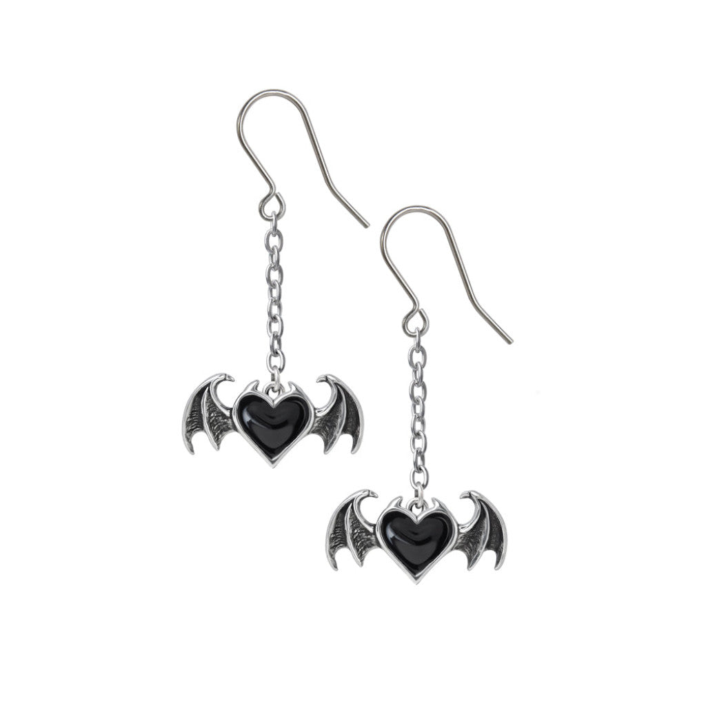 Alchemy Gothic Blacksoul Pair of Dropper Earrings (E443)