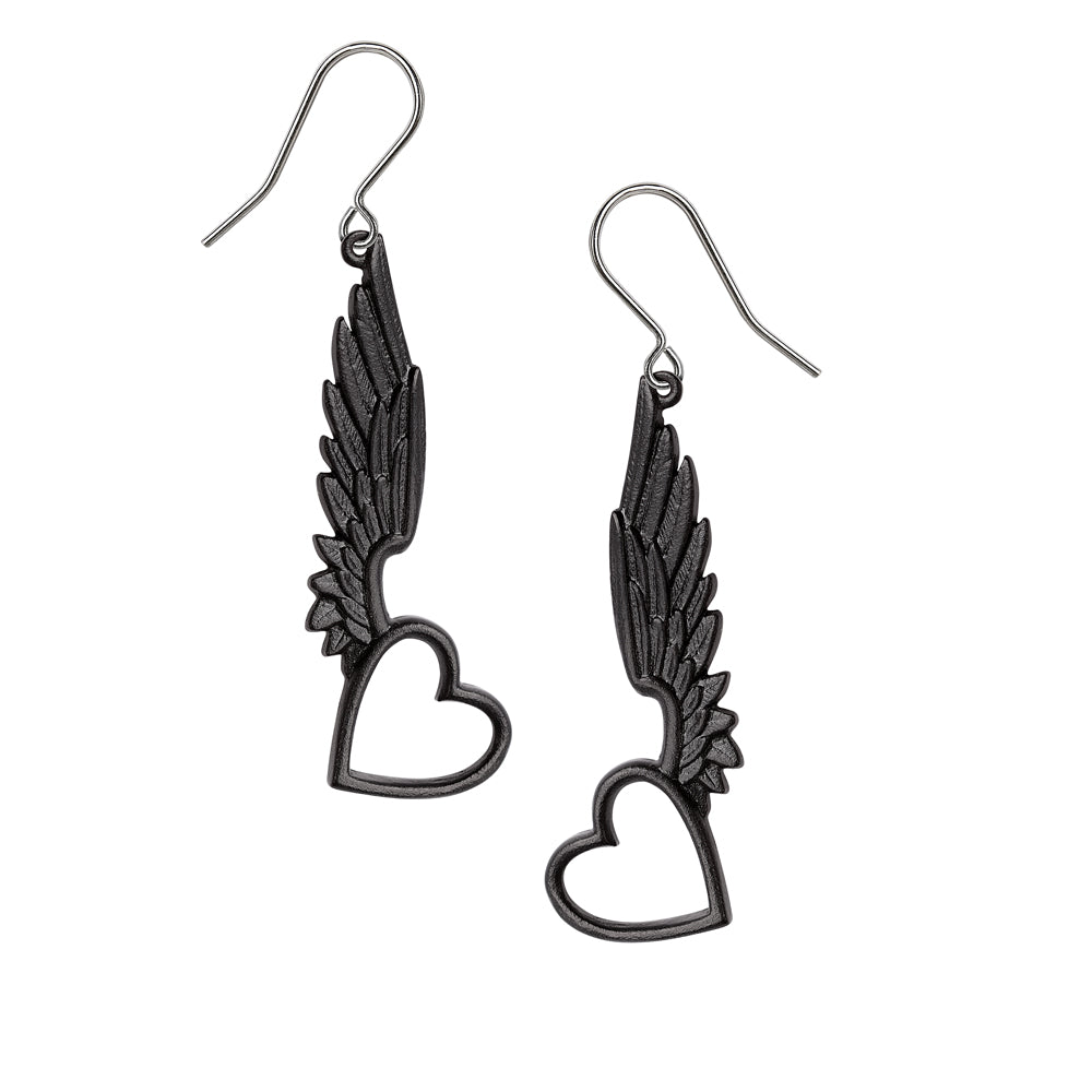 Alchemy Gothic Passio Wings of Love Pair of Dropper Earrings (E465)