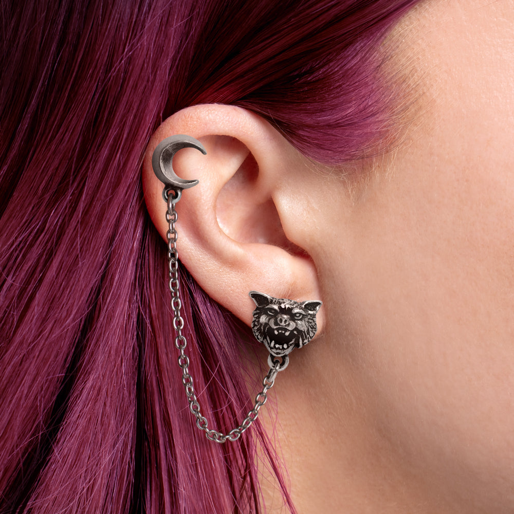 Alchemy Gothic Howl Single Cuff Stud Earring (E481)