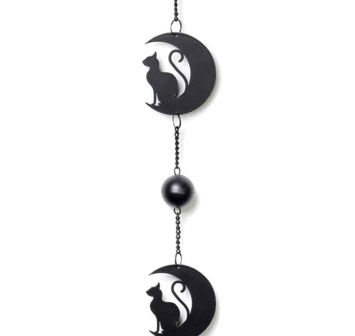 Alchemy Gothic Black Cat and Moon Hanging Decoration (HD9)