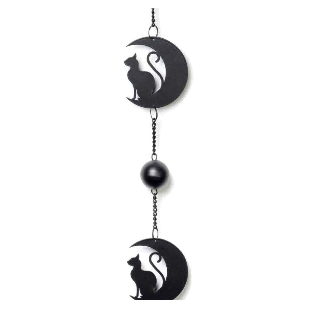 Alchemy Gothic Black Cat and Moon Hanging Decoration (HD9)