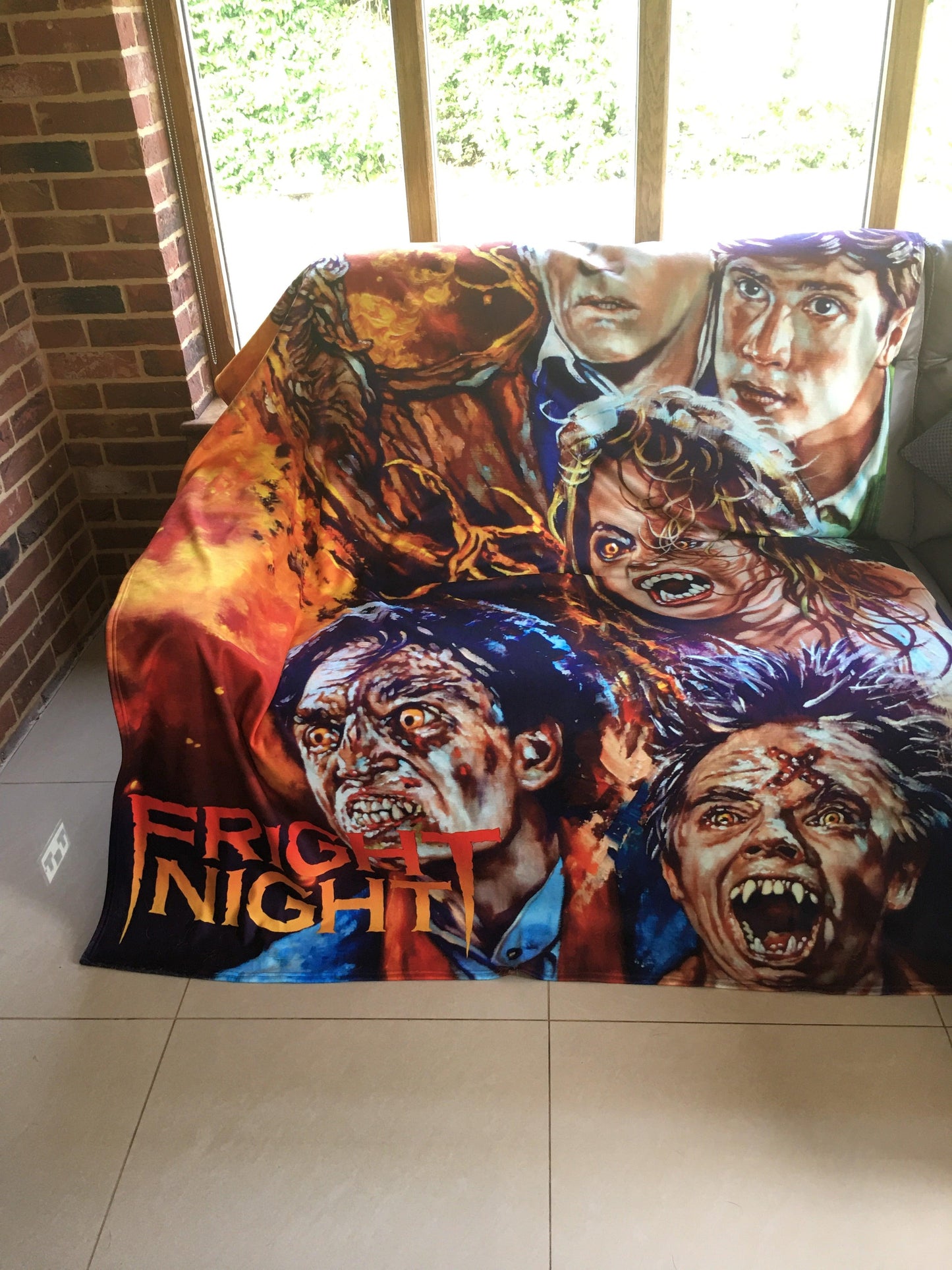 Horror Movie Blanket - Fright Night Blanket - Luxury Twin / Double Fleece Blanket