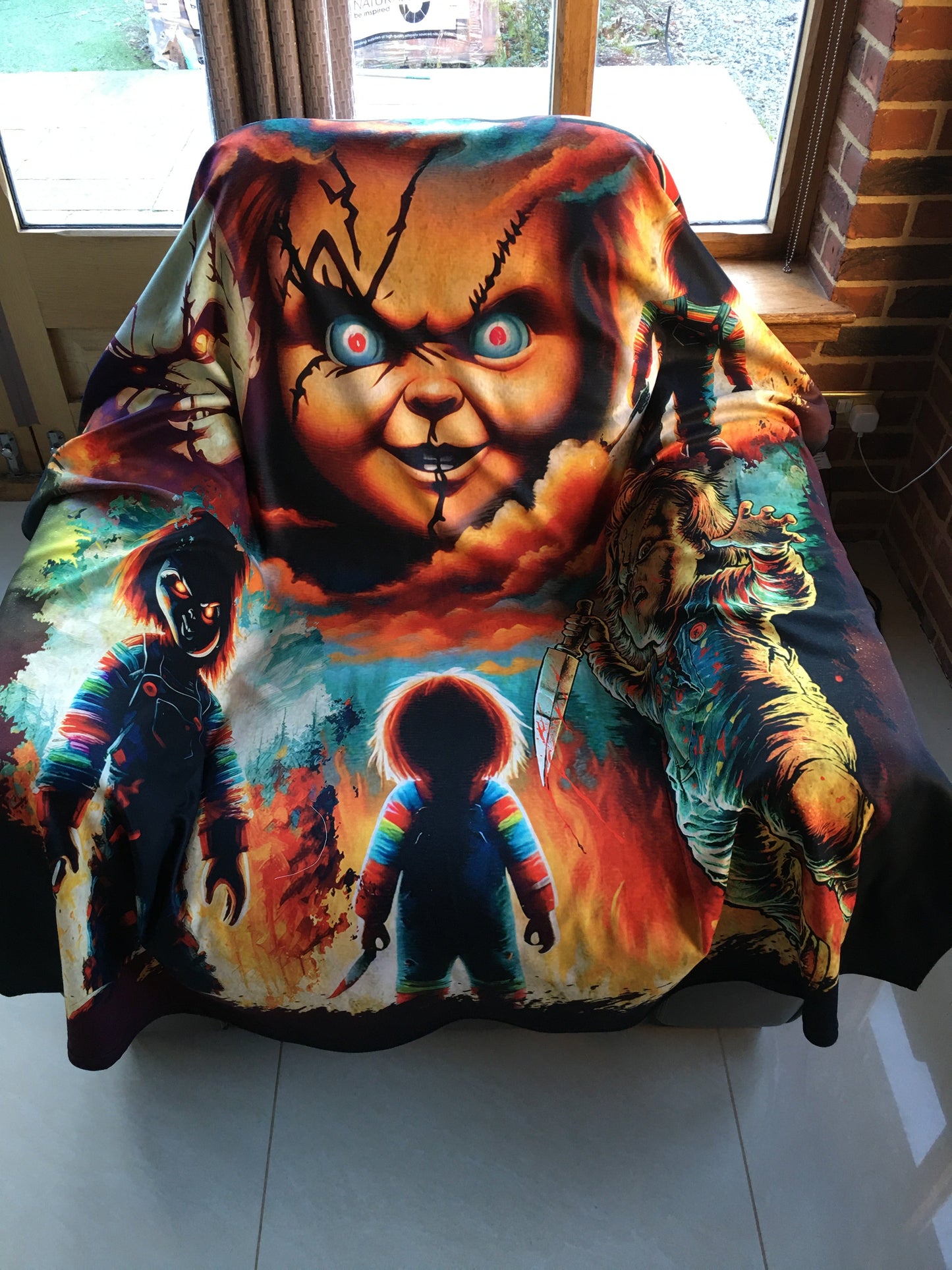 Horror Movie Blanket - Chucky Blanket - Luxury Twin / Double Fleece Blanket