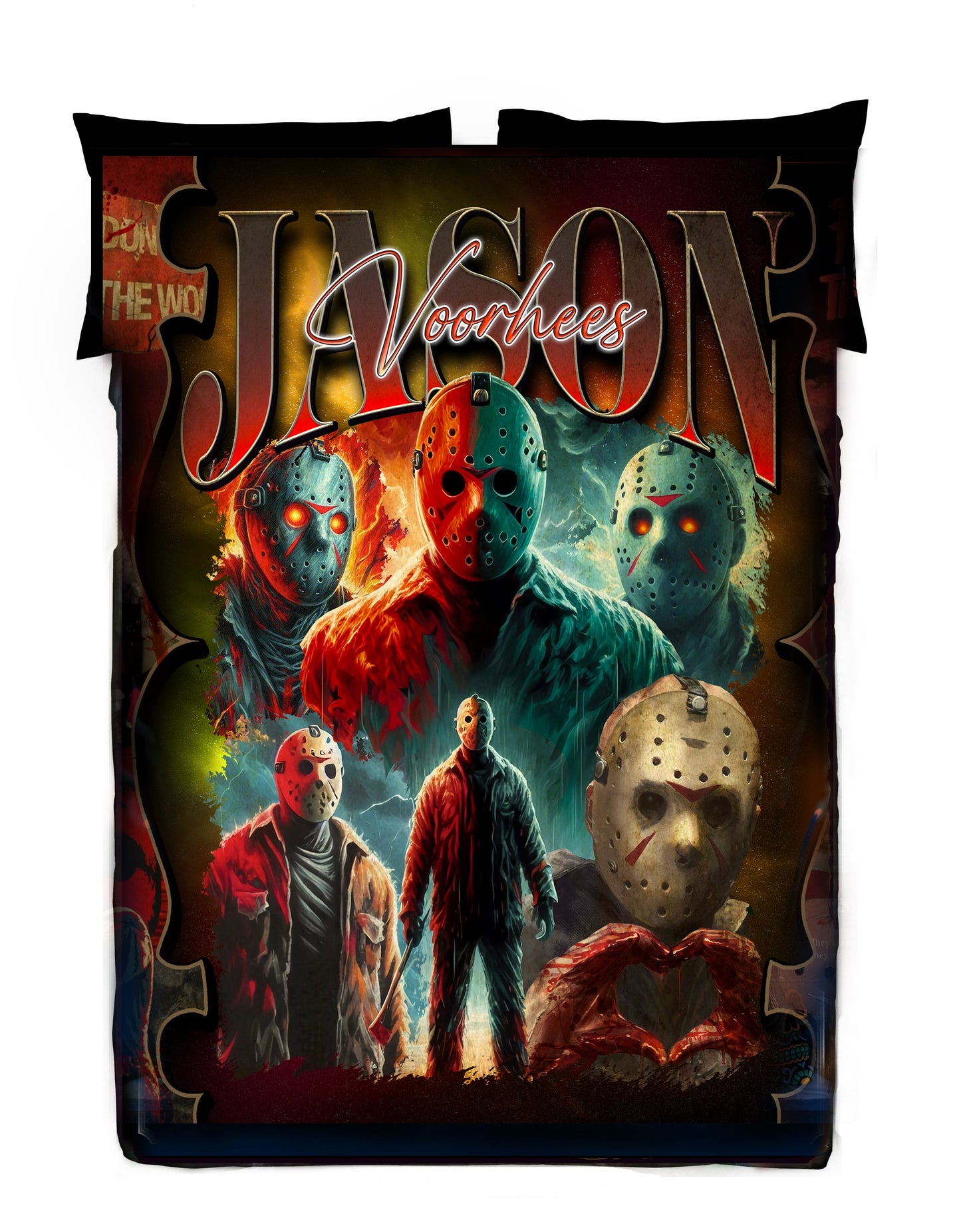 Horror Movie Blanket - Jason Friday 13th Blanket - Luxury Twin / Double Fleece Blanket