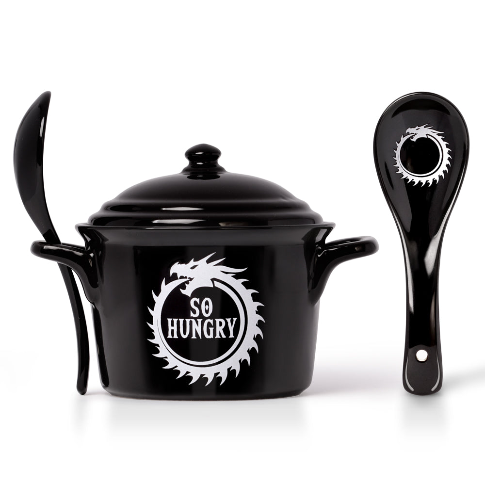 Alchemy Gothic So Hungry Lidded Bowl & Spoon Set (MRB4)