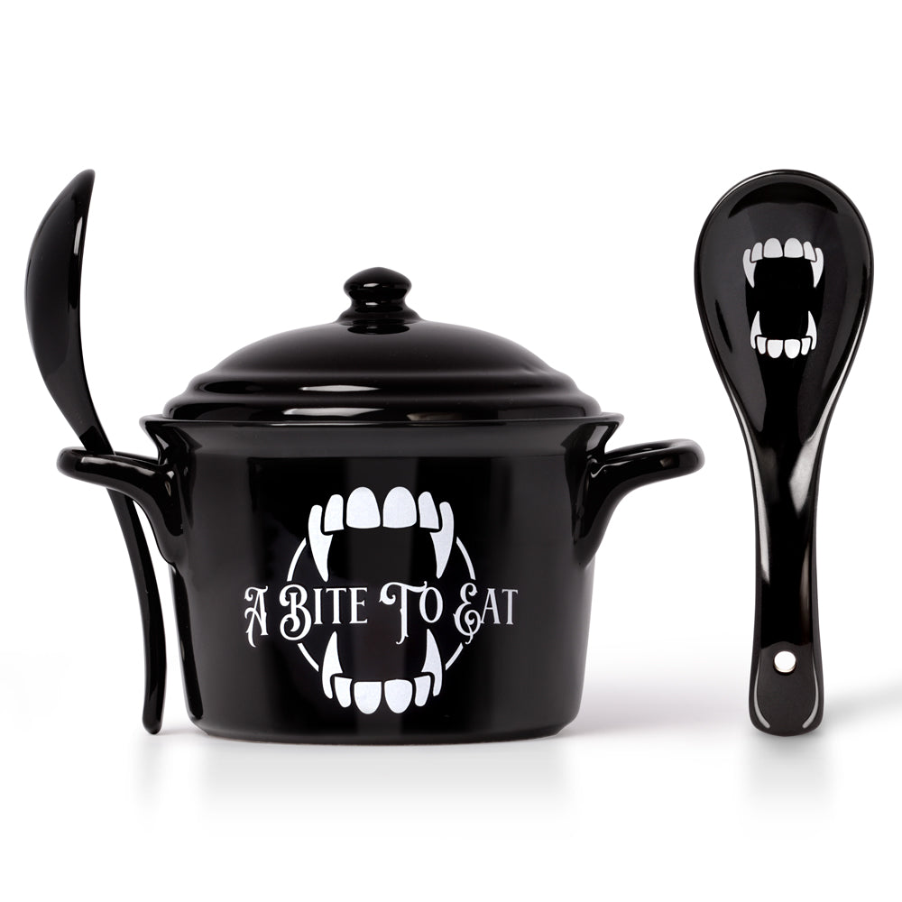 Alchemy Gothic A Bite to Eat Lidded Bowl & Spoon Set (MRB5)