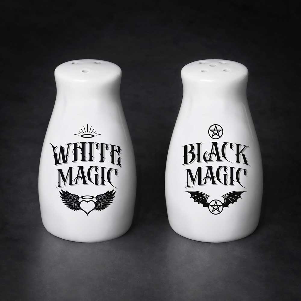 Alchemy Gothic White Magic / Black Magic Salt & Pepper Set (MRSP4)