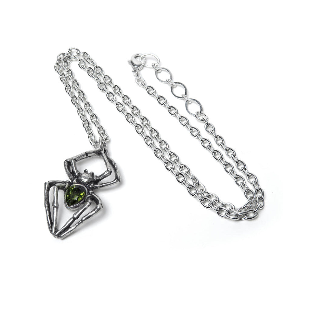 Alchemy Gothic Emerald Spiderling Pendant (P904)