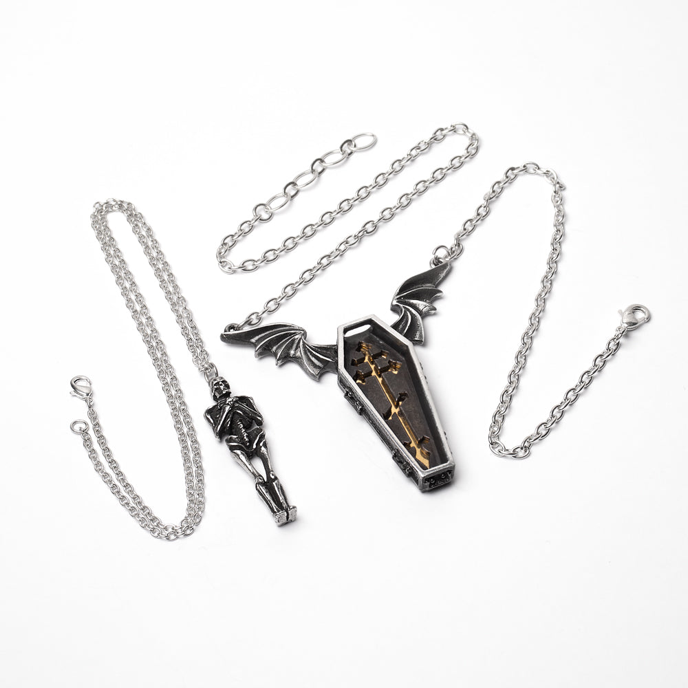 Alchemy Gothic Undying Homage Pair of Couple's Friendship Pendants (P970)