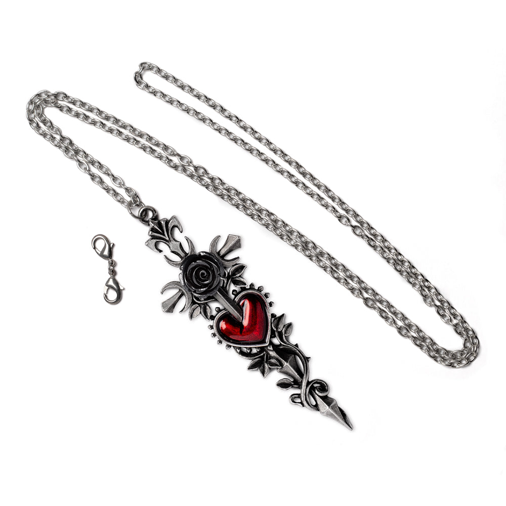 Alchemy Gothic Cross of the Dark Kiss Necklace (P975)