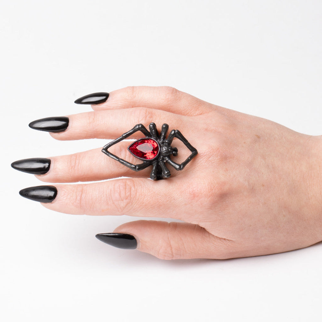Alchemy Gothic Black Widow Ring (R222B)