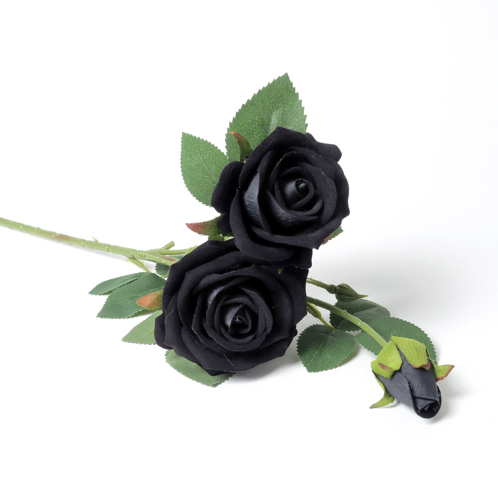 Alchemy Gothic Black Rose Spray Artificial Flowers (ROSE8)