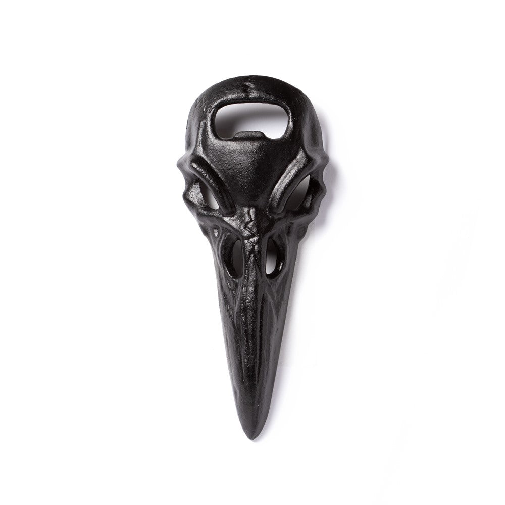 Alchemy Gothic Black Raven Skull Cast Iron Bottle Opener (SBO7)