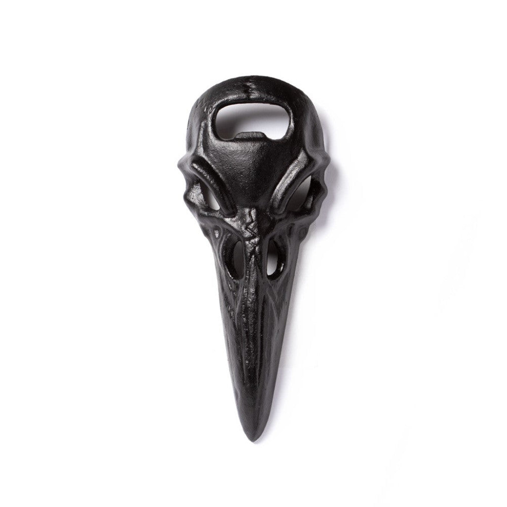 Alchemy Gothic Black Raven Skull Cast Iron Bottle Opener (SBO7)