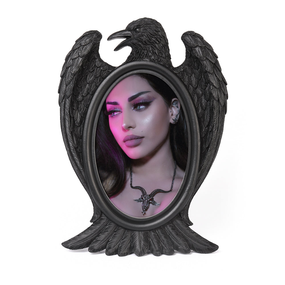 Alchemy Gothic Black Raven Picture Frame (V106)
