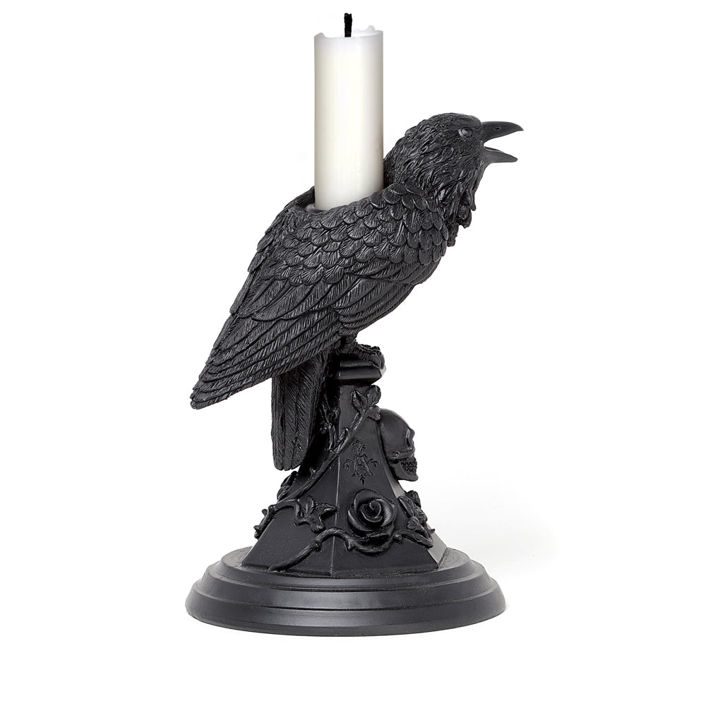 Alchemy Gothic Poe's Raven Candlestick (V109)