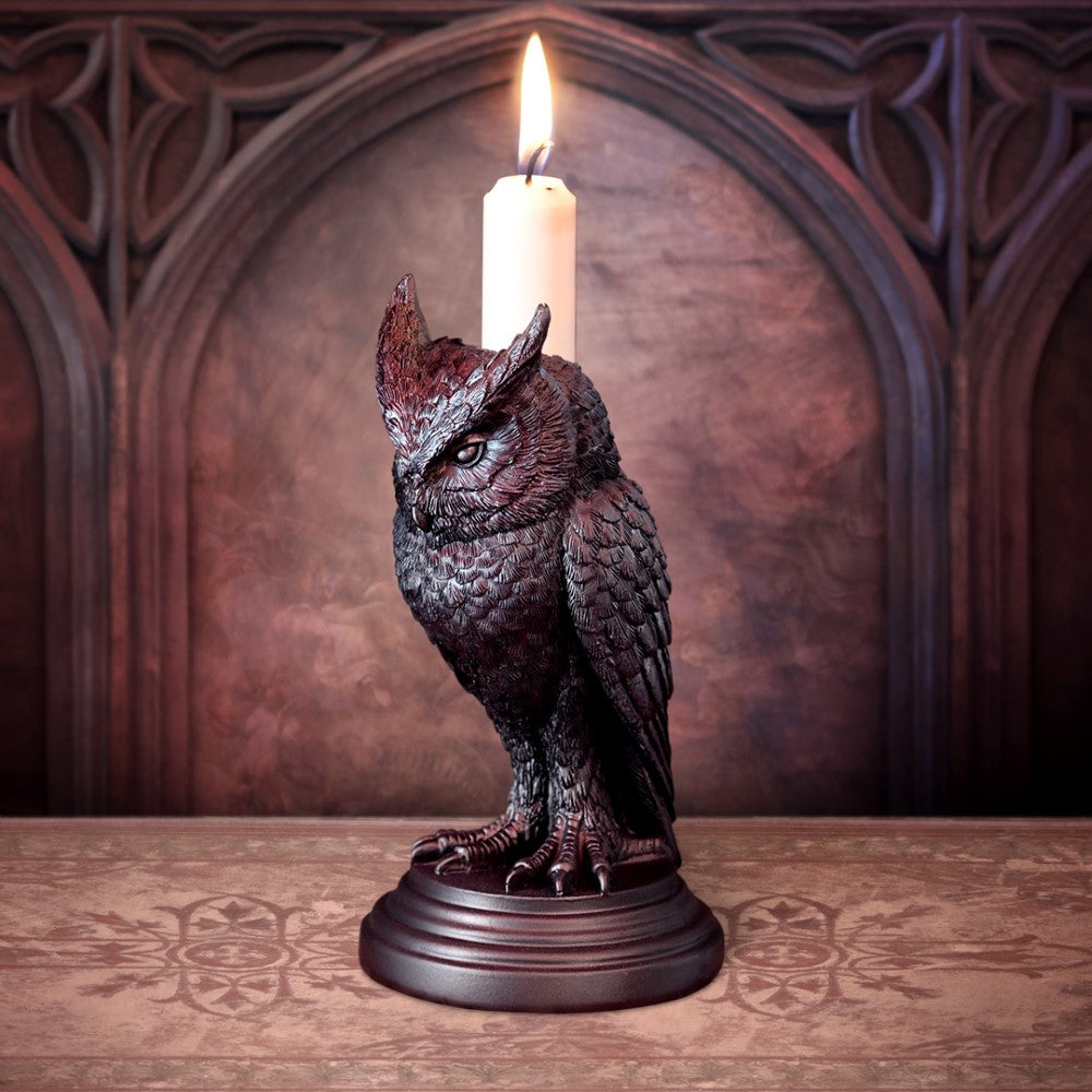 Alchemy Gothic Owl of Astrontiel Candle Holder (V116)
