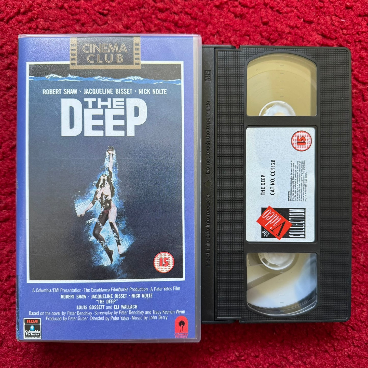 The Deep VHS video featuring Robert Shaw and Jacqueline Bisset on the cover in vintage design