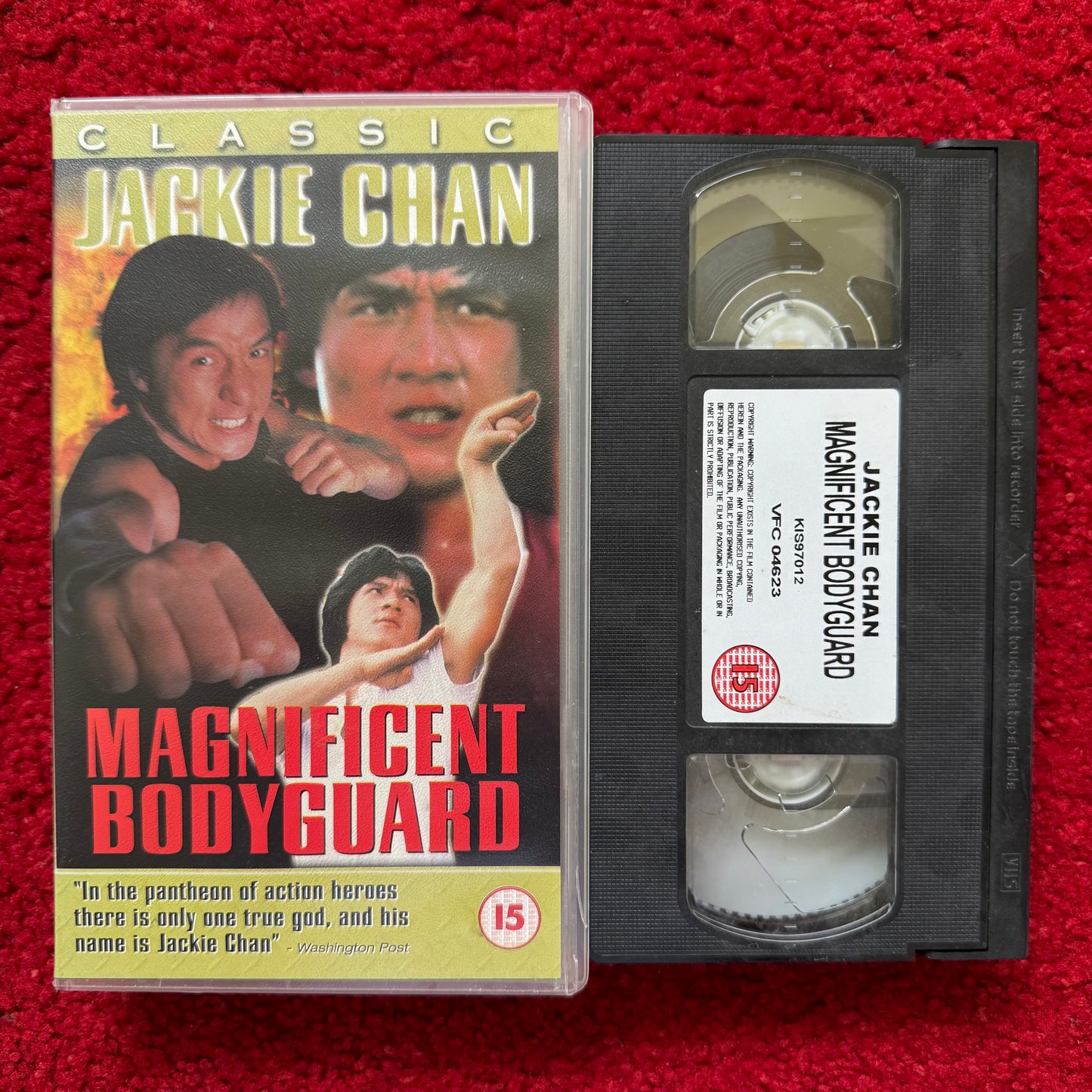 Magnificent Bodyguard VHS featuring Jackie Chan with classic action scenes on cover