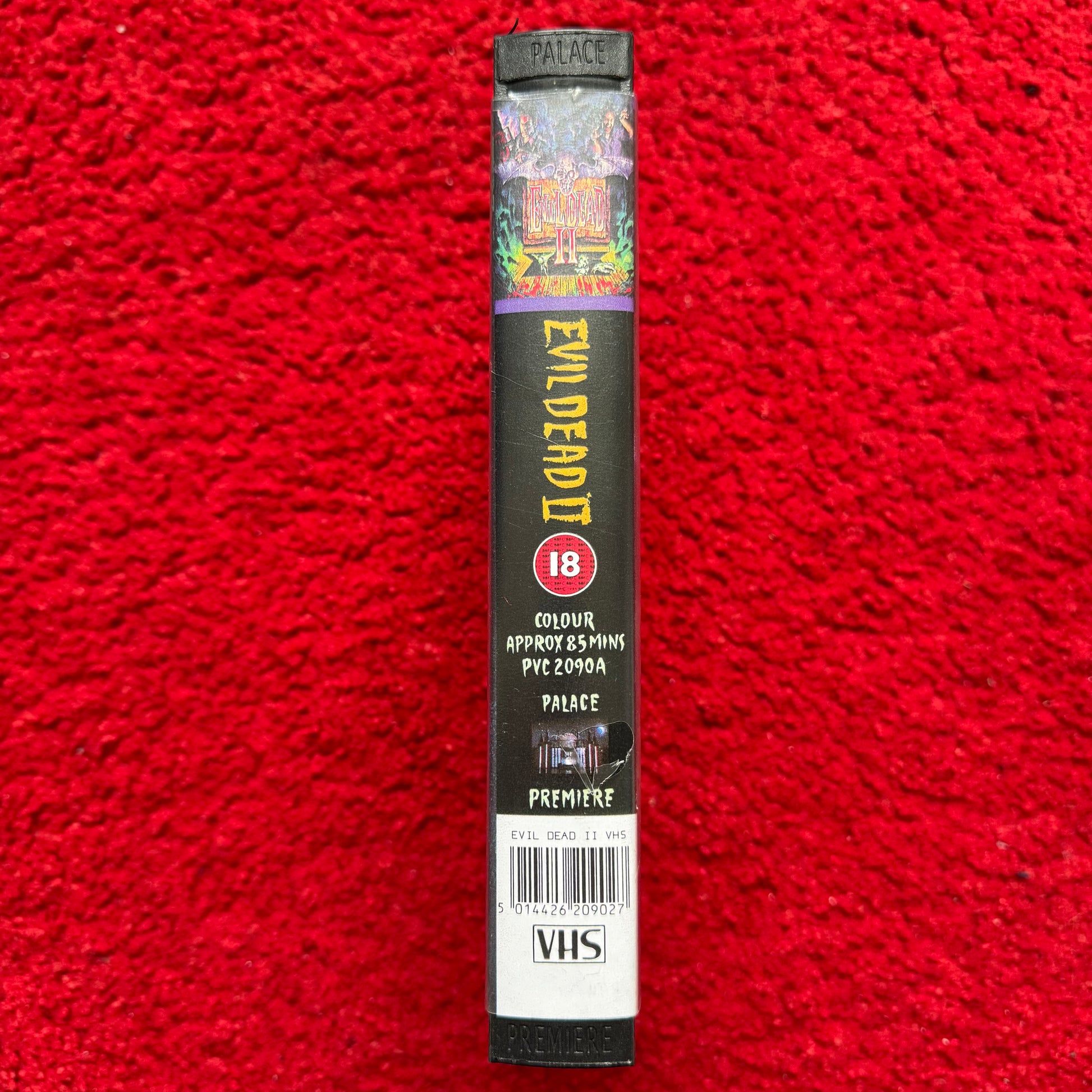 Evil Dead 2 VHS featuring colorful cover and horror themes for classic movie enthusiasts