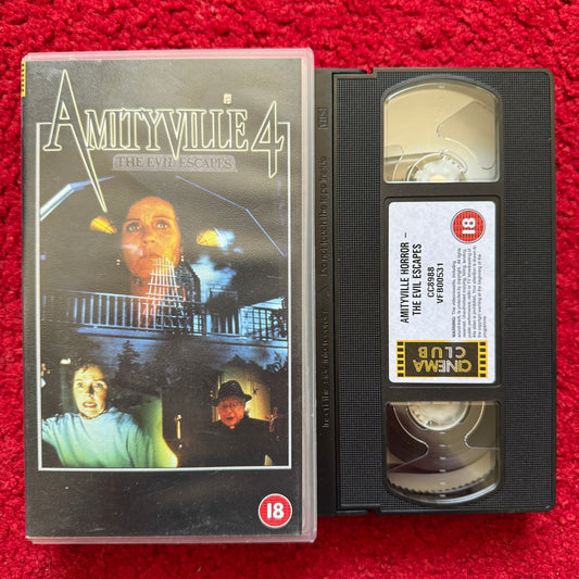 Amityville 4 VHS cover featuring essential horror movie characters and gripping artwork