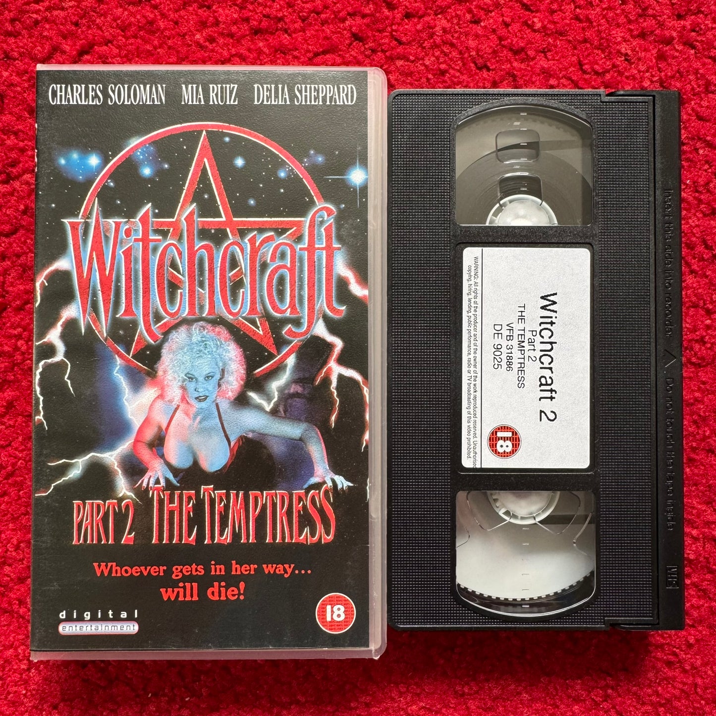 Witchcraft 2 VHS featuring horror themes with a woman in a dramatic pose on the cover