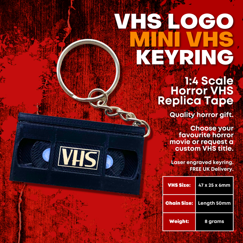 VHS Logo Mini Horror VHS Keyring