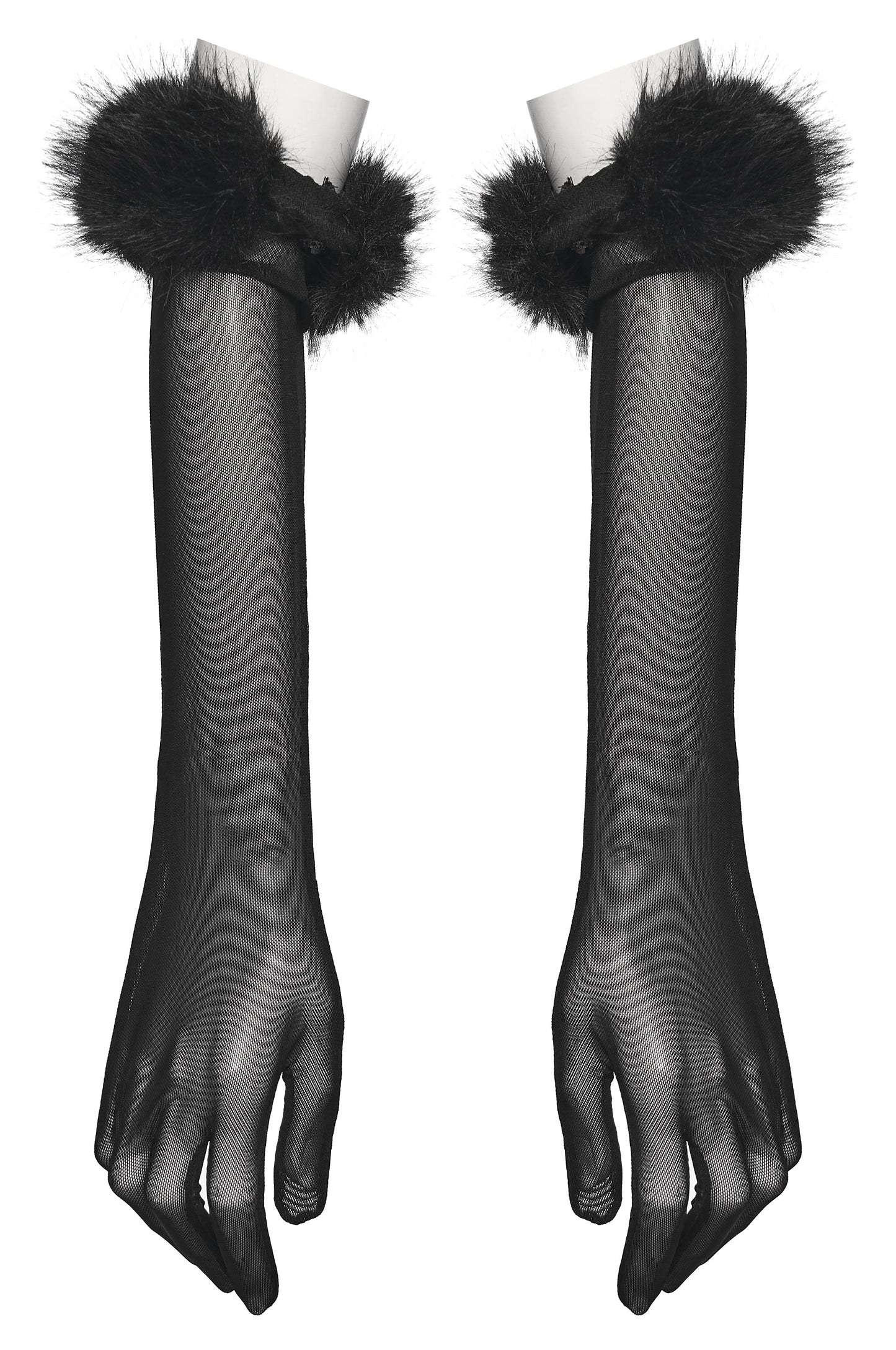 Punk Rave Fluffy Goth Claw Gloves