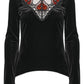 Punk Rave Belladonna Demon’s Hand Velvet T-Shirt in Red