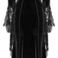 Punk Rave Isolde Velvet Lace Sleeve Dress In Black
