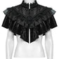 Punk Rave Elysia Velvet Ruffle Goth Shawl In Black