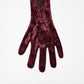 Punk Rave Selene Embroidered Velvet Gloves in Crimson