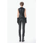 Dark in Love Punk Distressed Leather Lace-Up Top