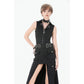 Dark in Love Punk Layered Pocket Cutout Belted Long Skirt