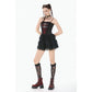 Dark in Love Crimson Shadow Layered Lace Cake Dress