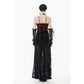 Dark in Love Althea Lace-Trimmed Velvet Goth Camisole in Burgundy