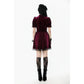Dark in Love Ophelia Lace Collar Burgundy Velvet Goth Dress