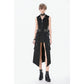 Dark in Love Punk Studded Lace-Up Vest - Alternative Top in Black
