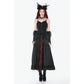 Dark in Love Black Lace Court Lace-Up Camisole