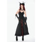 Dark in Love Black Lace Court Lace-Up Camisole