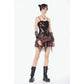 Dark in Love Punk Black and Tartan Cross Strap Nevida Top
