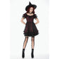Dark in Love Burgundy & Black Lace Princess Dress with Stars Lace