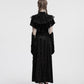 Punk Rave Elysia Velvet Ruffle Goth Shawl In Black