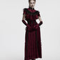 Punk Rave Selene Embroidered Velvet Gloves in Crimson