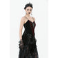 Dark in Love Morrigan Velvet & Lace Chain-Detail Top