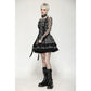 Dark in Love Ida Punk Grey Tartan Metal Studded Dress